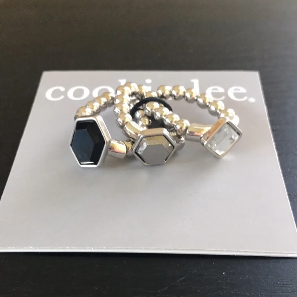Set of 3 Stretch Stackable Rings - Picture 2 of 5